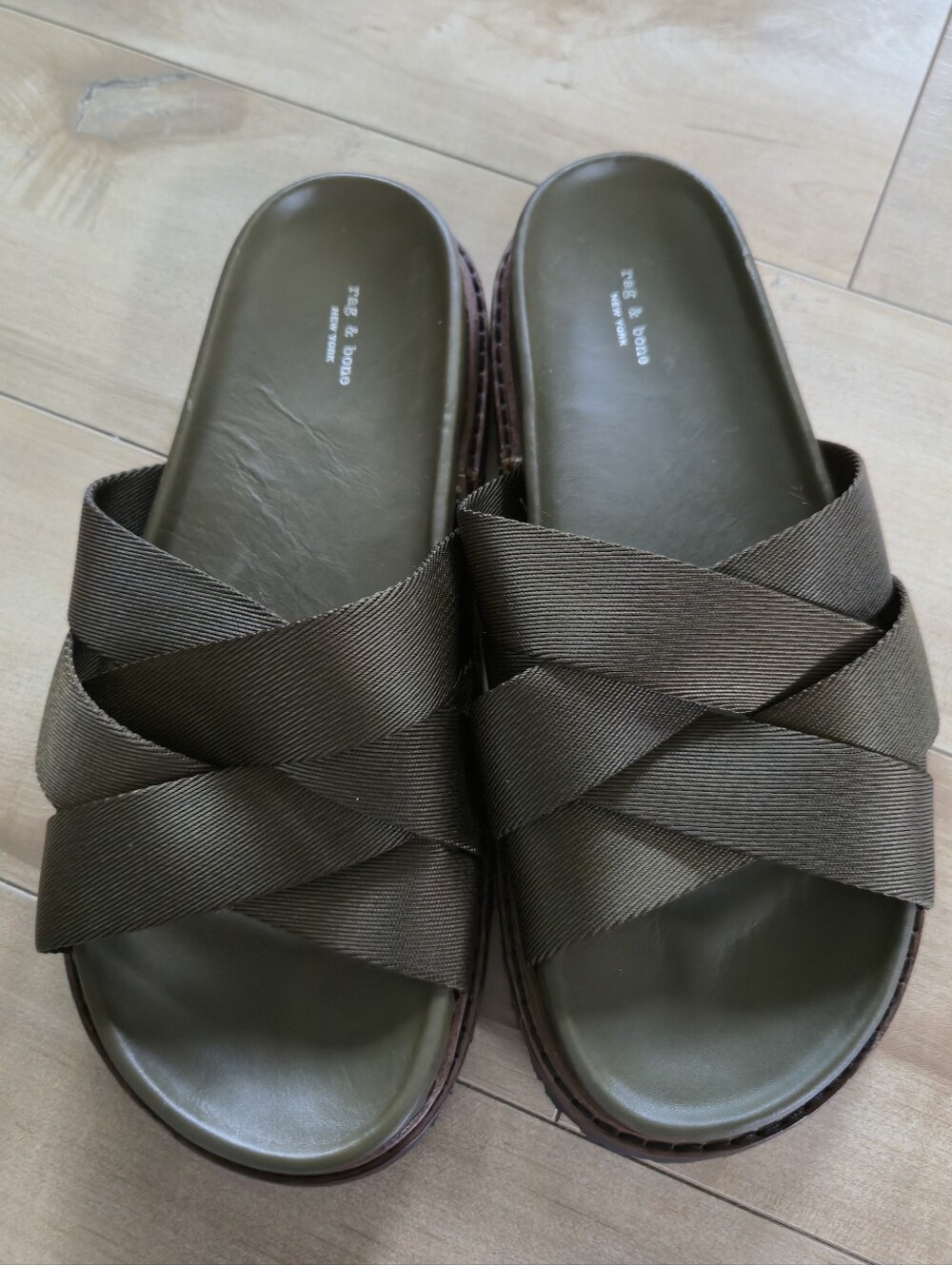 Rag & Bone New York Olive Green Slide Sandals โ Size 38